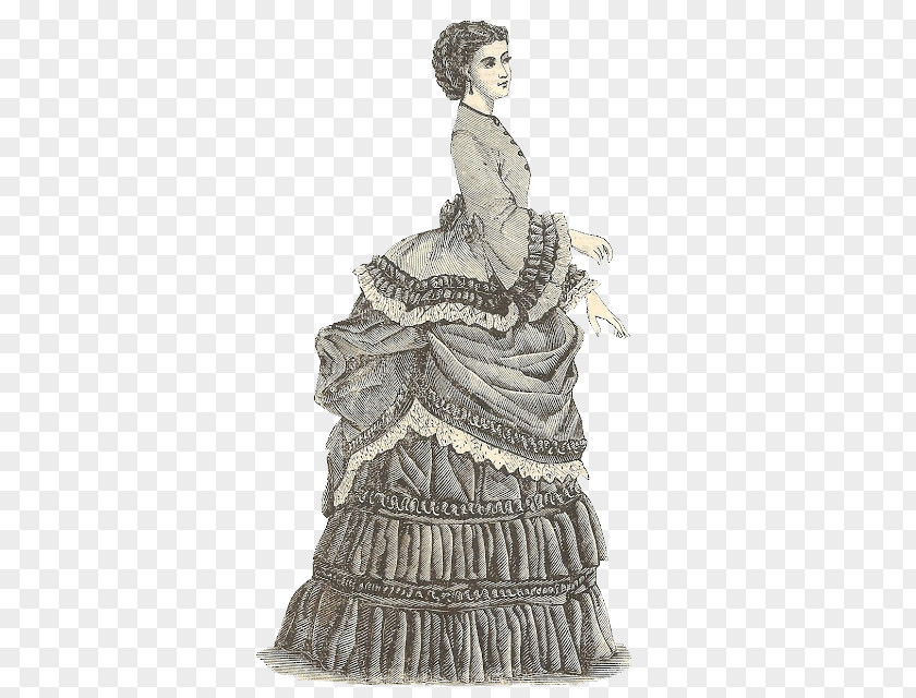 Dress Fashion Illustration French Victorian Design PNG