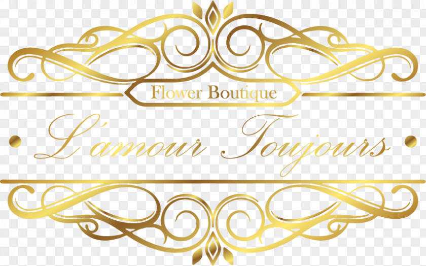 Floral Title Box L'amour Toujours Flower Boutique Newport Beach Floristry Gold PNG