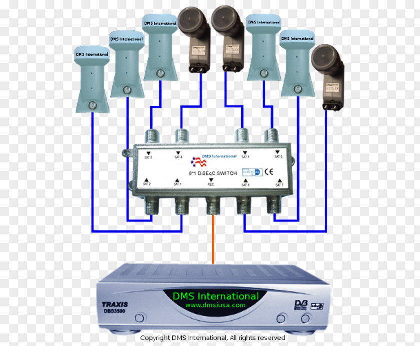 Antenna DiSEqC Electrical Switches Low-noise Block Downconverter Electronic Component PNG