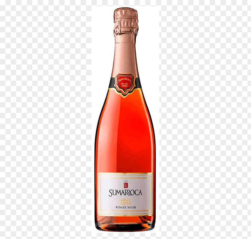 Champagne Cava DO Sumarroca Brut Rosé Wine PNG