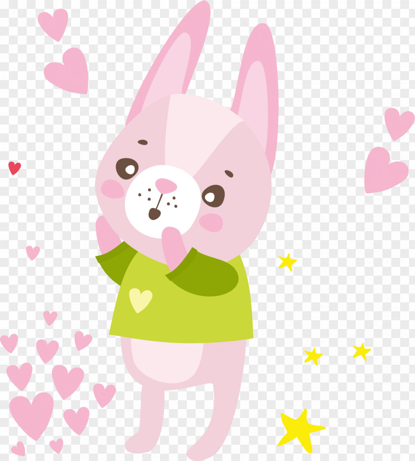 Vector Hand-painted Cute Little Rabbit Easter Bunny Drawing Illustration PNG