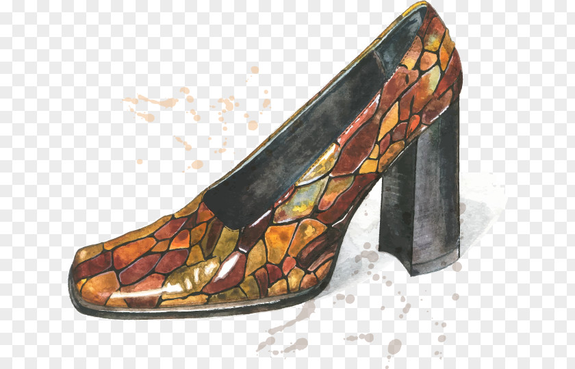 Hand-painted Creative Serpentine Heels Shoe High-heeled Footwear Download PNG
