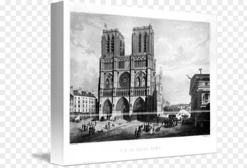 Paris Notre Dame Cathedral Landmark Theatres Picture Frames White PNG