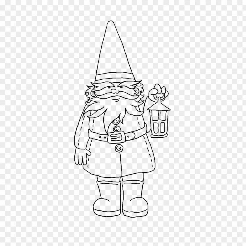 Gnome Drawing Line Art PNG