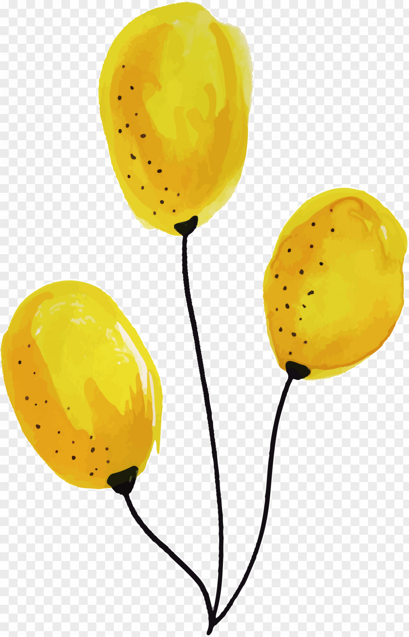 Hand Painted Yellow Balloons Balloon Computer File PNG