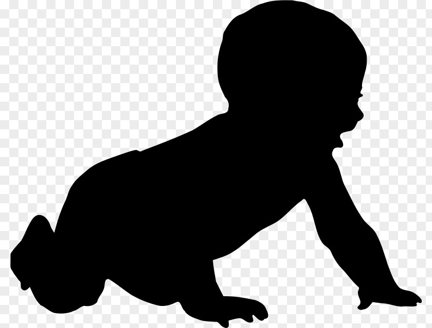 Silhouette Child Infant Clip Art PNG