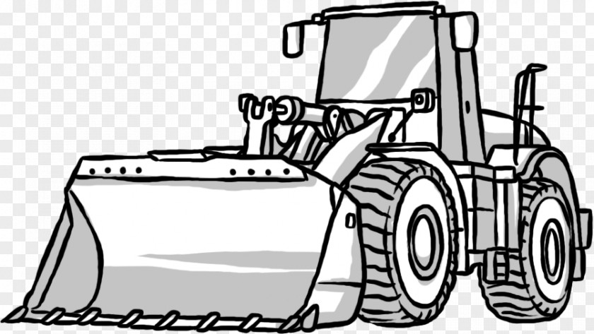 Creative Hand-painted Bulldozer Car Automotive Design PNG