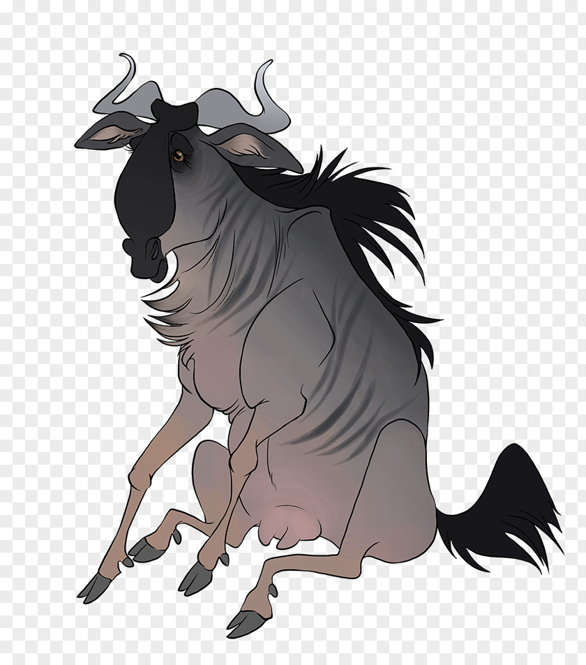 Horse Wildebeest Cartoon Drawing PNG