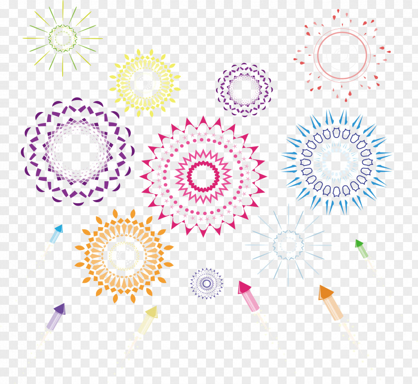 Beautiful Festival Fireworks Graphic Design PNG