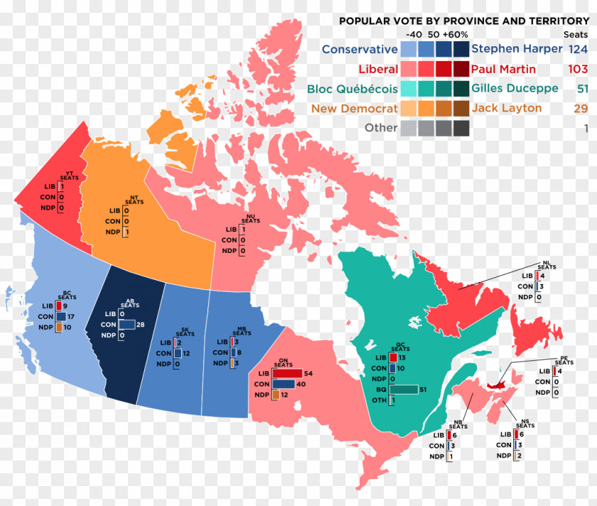 Canada Vector Map Canadian Federal Election, 1993 PNG