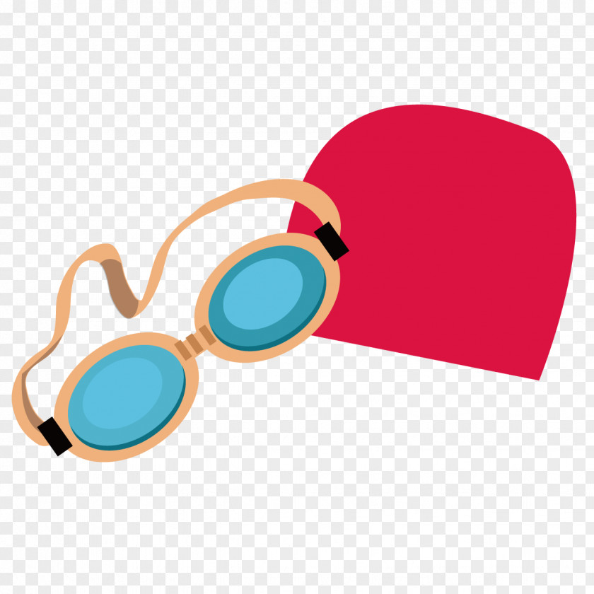 Goggles And Swimming Cap Glasses Swim Clip Art PNG