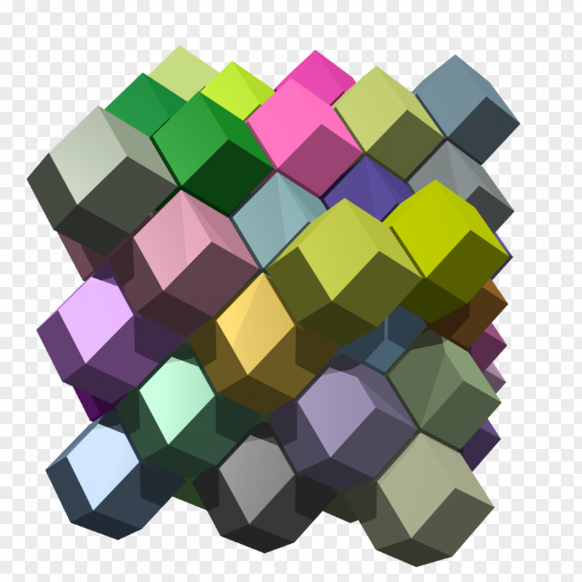 Euclidean Rhombic Dodecahedron Tessellation Dodecahedral Honeycomb Voronoi Diagram PNG