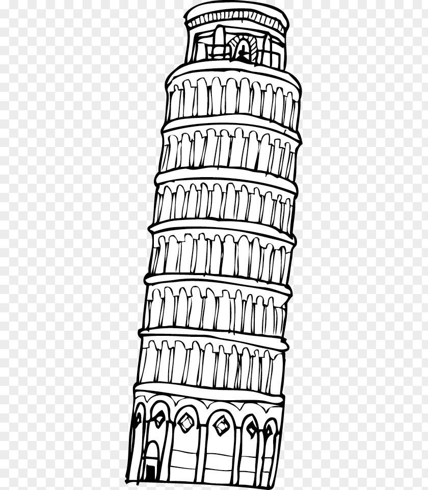 Hand-painted Artwork World Monuments Chernivtsi Leaning Tower Of Pisa Northern Bukovina PNG