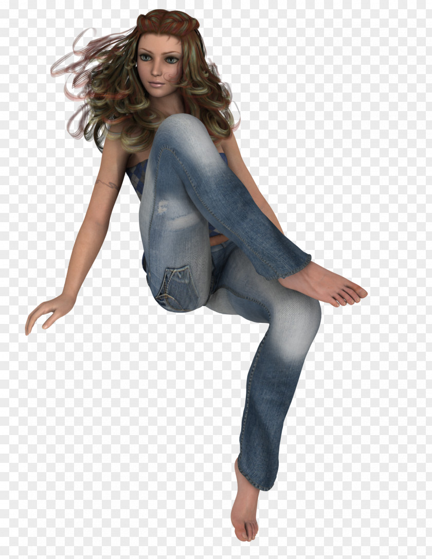 Jeans 3D Modeling Woman Clip Art PNG