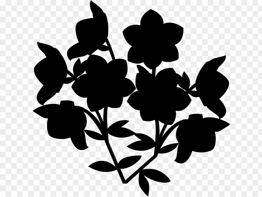 M Clip Art Leaf Pattern Silhouette Black & White PNG