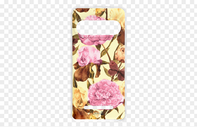 Front And Back Covers Floral Design Telephone Doro 8035 Big Button Smartphone Panic Dark Blue Flower PNG