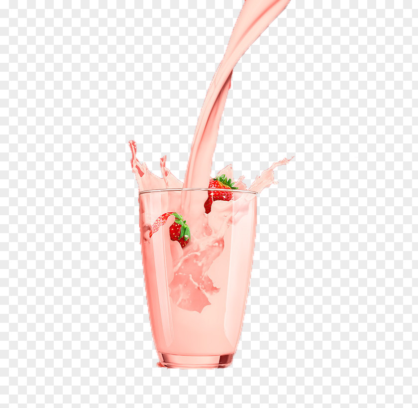 Strawberry Milkshake Ice Cream Cocktail Smoothie PNG