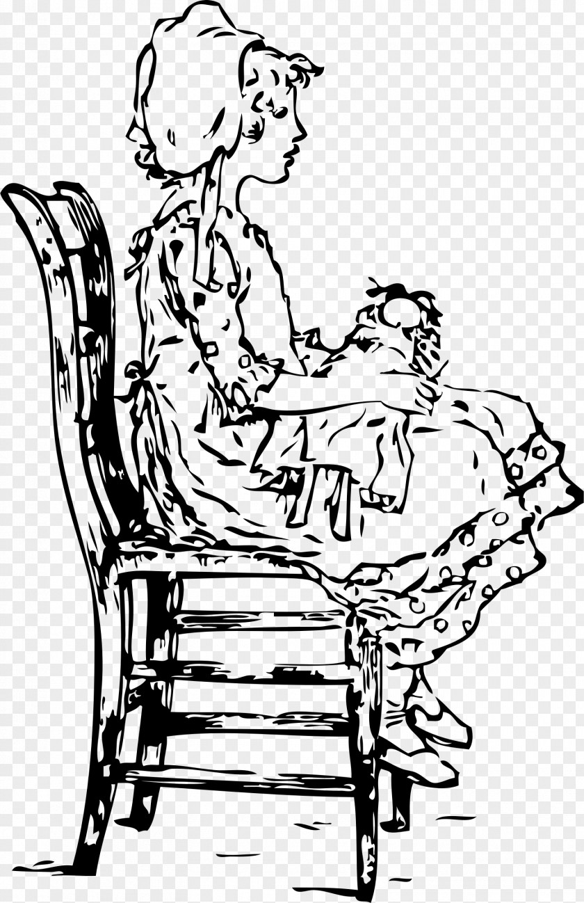 The Cat Sitting On Chair Drawing Clip Art PNG