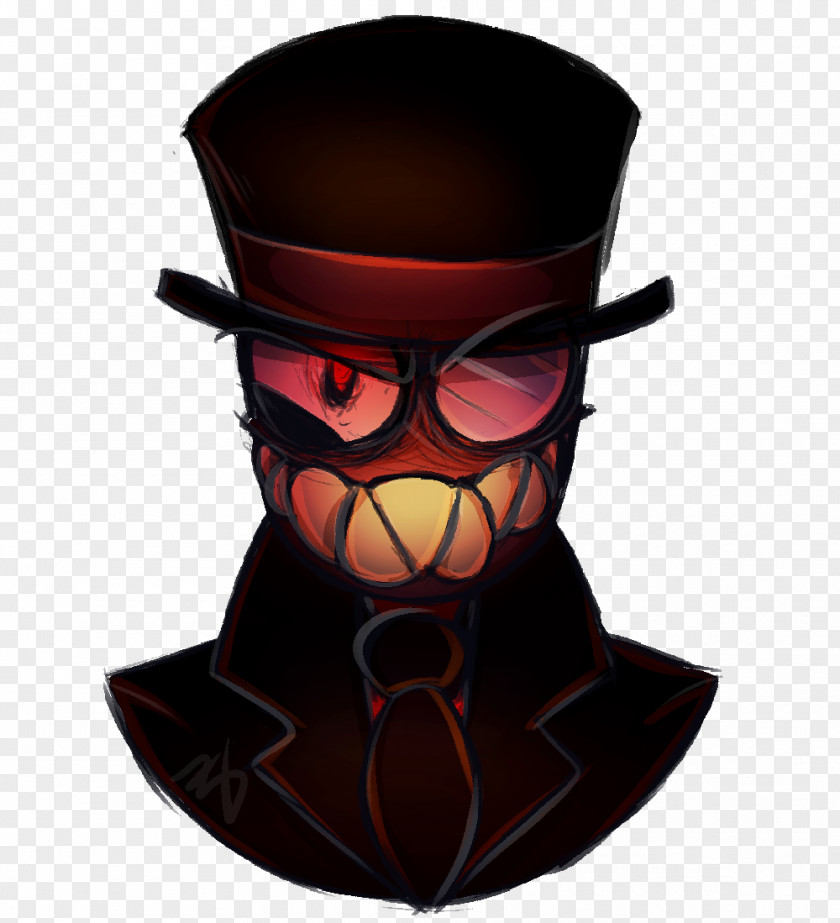 Villain Black Hat Goggles Character PNG