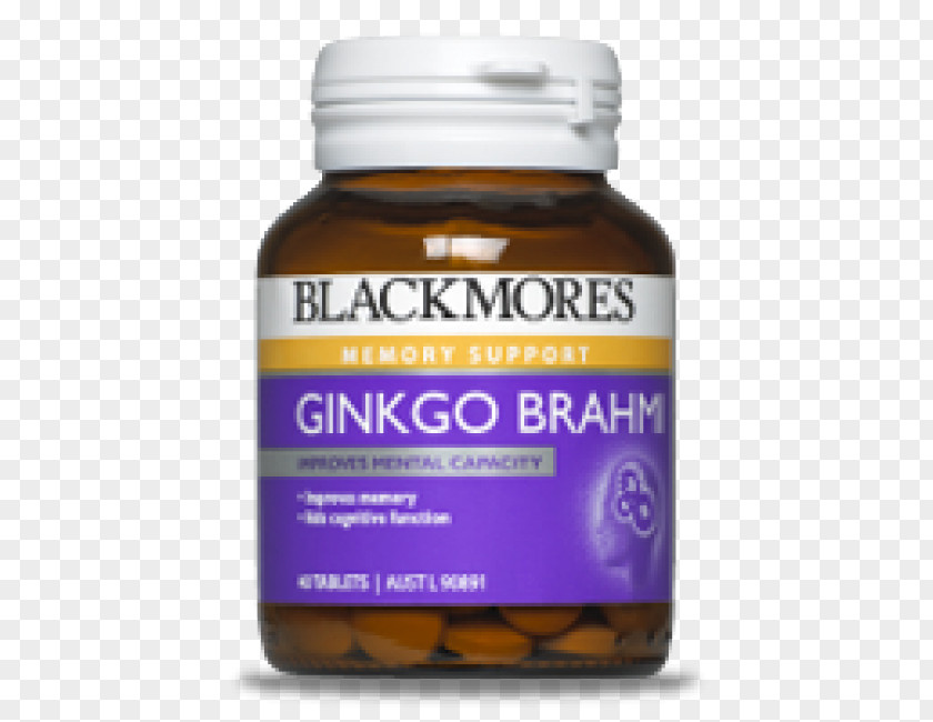 Bath Tab Dietary Supplement Blackmores Ginkgo Forte Tablets Brahmi 40 Maidenhair Tree PNG