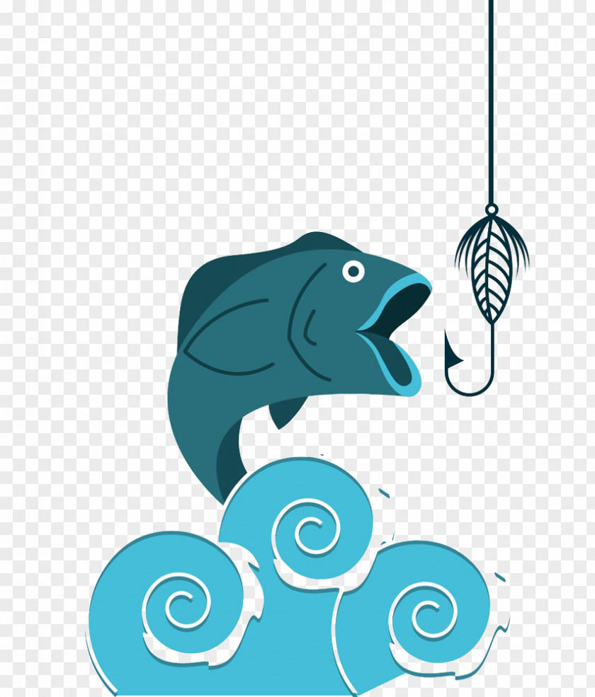 Cartoon Hooked Fish PNG