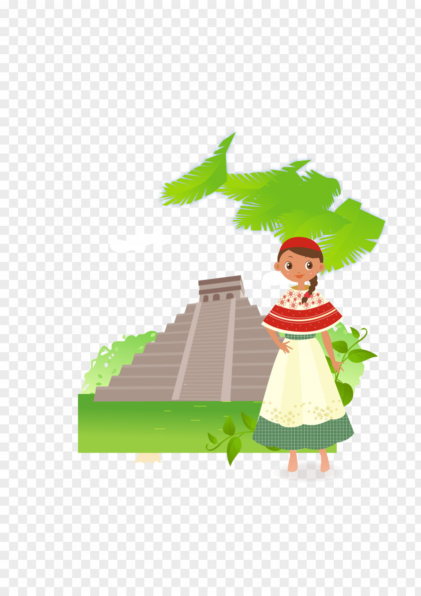Hand Painted Pyramid Cartoon Maya Civilization Illustration PNG
