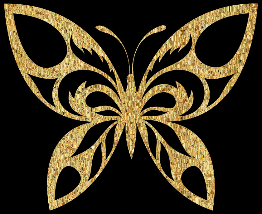 Gold Silhouette Cliparts Butterfly Clip Art PNG