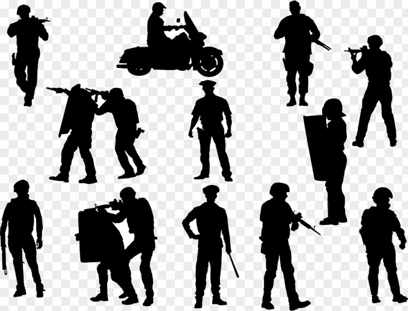 Motorcycle Soldiers Buckle Creative HD Free Police Officer Silhouette Illustration PNG