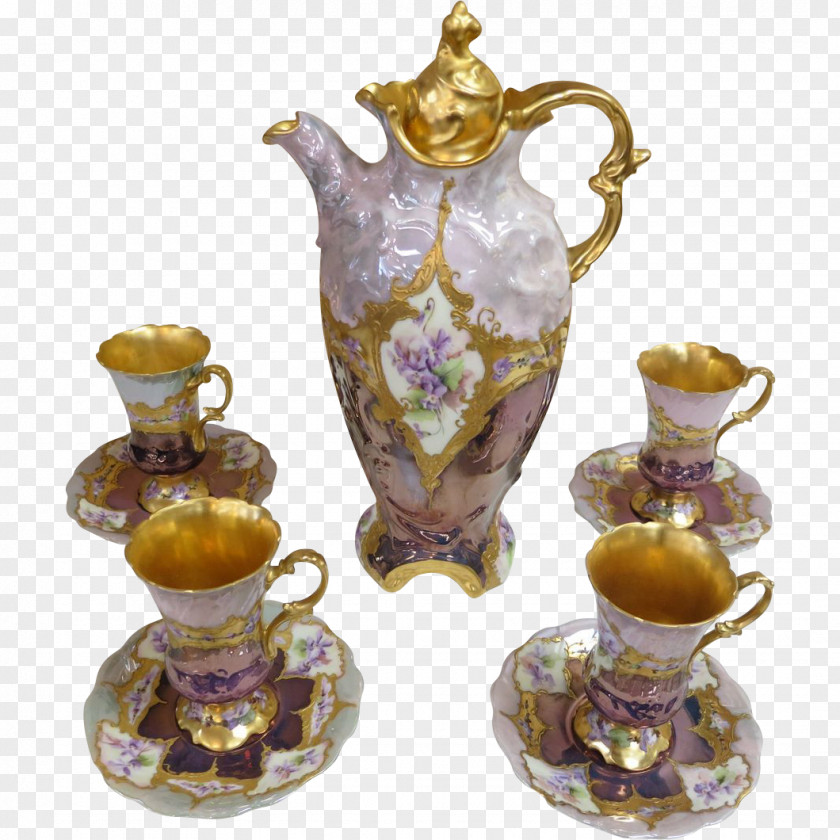 Golden Cup Ceramic Saucer Porcelain Tableware Vase PNG