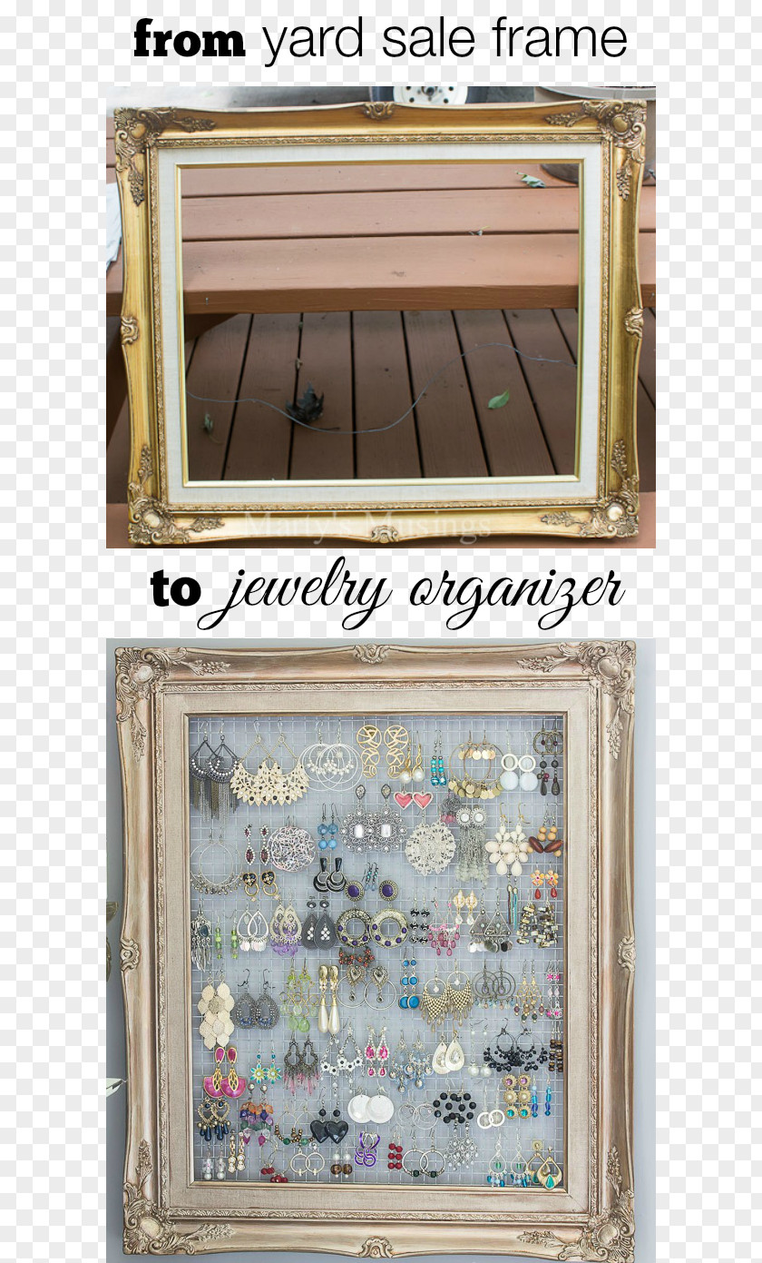 Jewelry Stand Picture Frames Window Repurposing Craft Reuse PNG