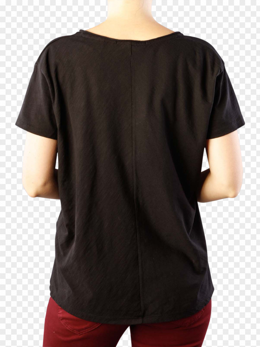 Black Tshirt Shoulder Sleeve M PNG
