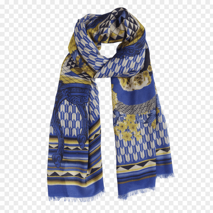 Blue Scarf Yellow Stole Color Printing PNG