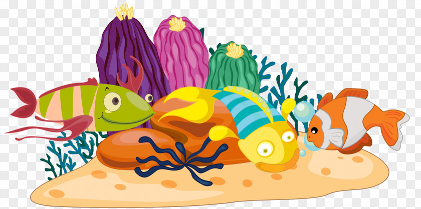 Bottom Fish Coral Reef Clip Art PNG