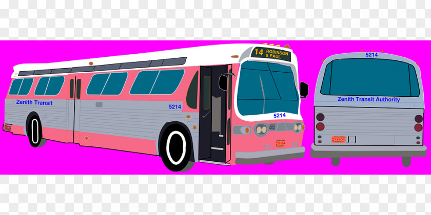 Commercial Vehicle Magenta Bus Cartoon PNG