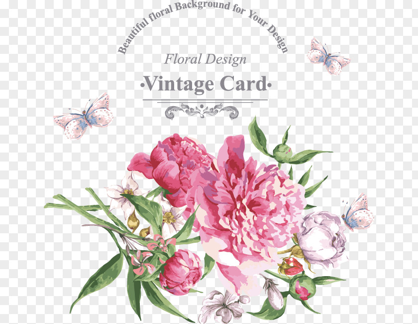 Continental Floral Greeting Card Get-well Flower Wish PNG