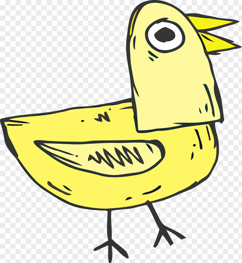 Ducks Line Art Birds Beak Yellow PNG