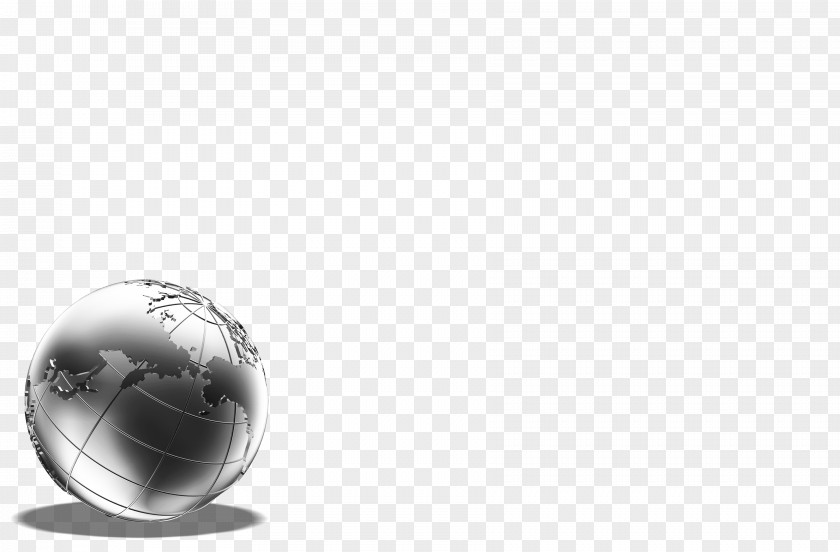 Silver Gray Stereoscopic Earth With Latitude And Longitude Net White Black Sphere PNG