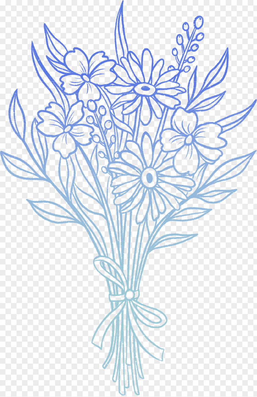 Flower Plant Pedicel Line Art Coloring Book PNG