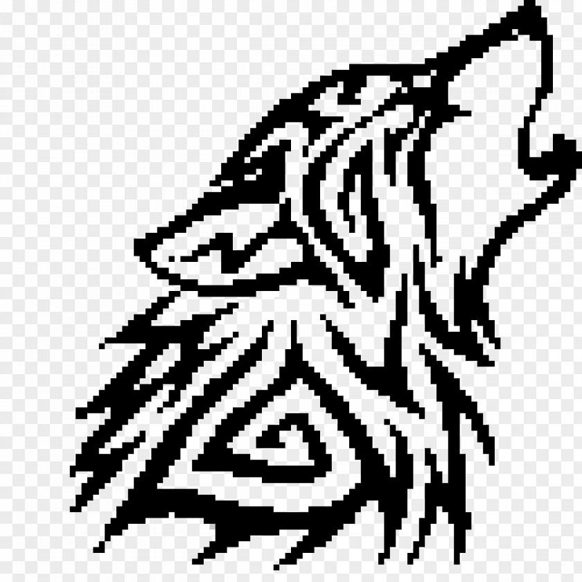 Minecraft Gray Wolf Pixel Art PNG