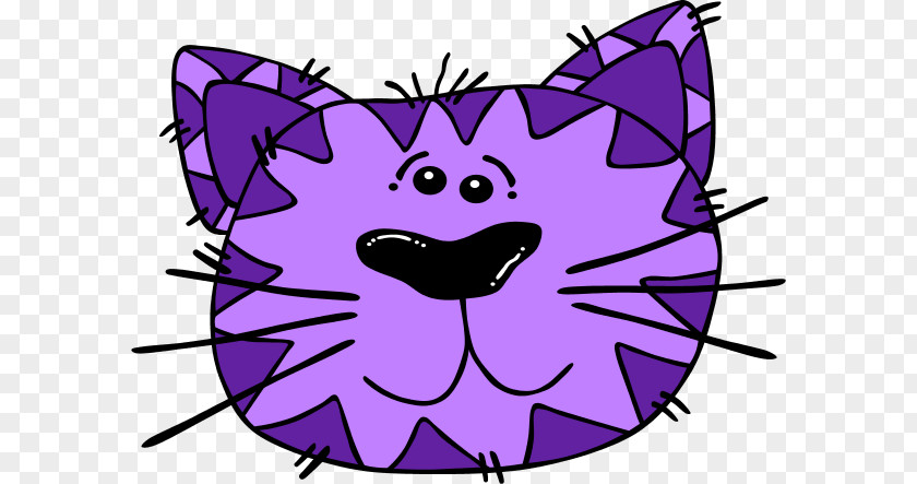 Purple Cartoon Cat Pink Kitten Clip Art PNG