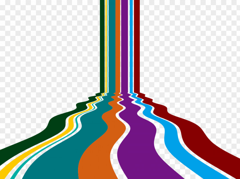 Vector Color Pouring Road Abstract Art Perspective PNG