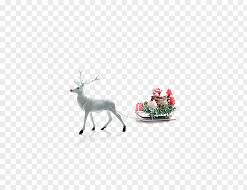 Deer Pull Gift Santa Claus Christmas Tree PNG