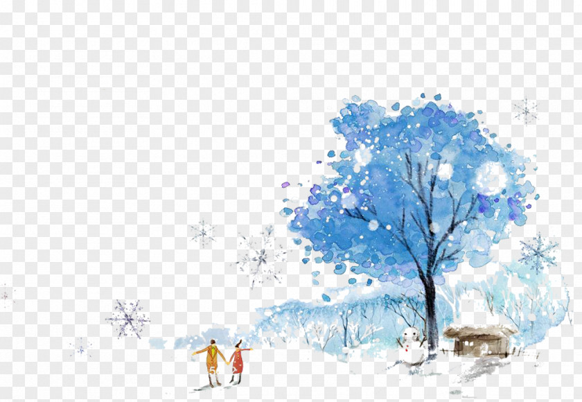 Winter Tree Picture Material Snow Illustration PNG