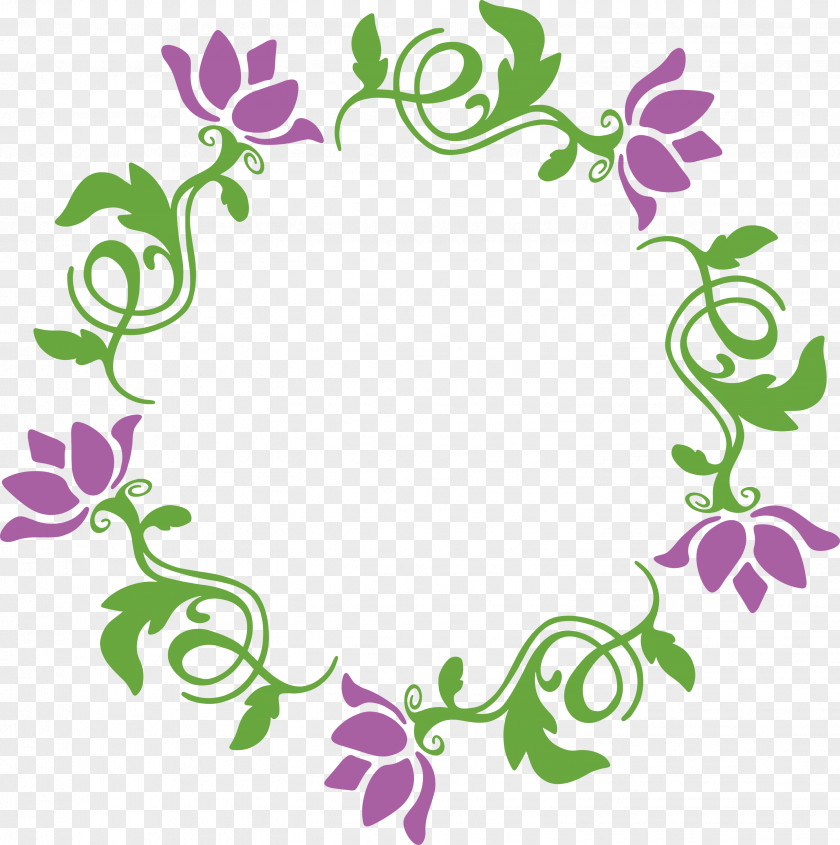 Floral Frame Flower Monogram PNG