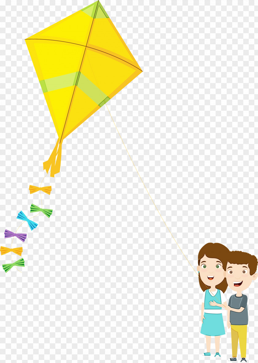 Kite Yellow Sport Line Child PNG