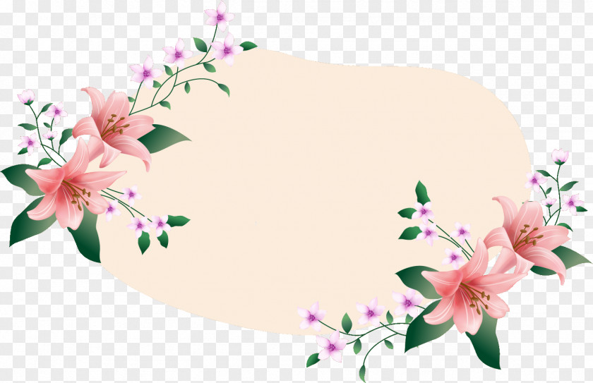 Lily Rectangular Frame Floral PNG