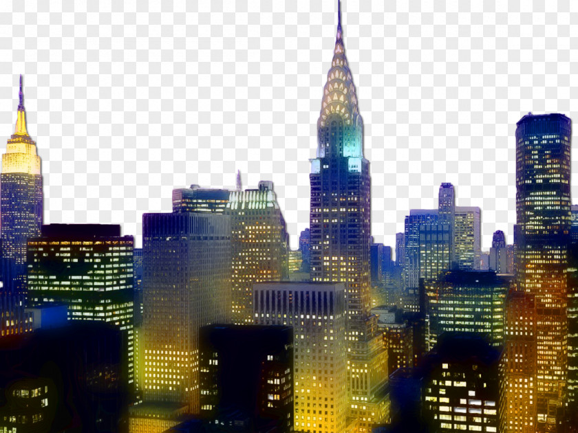 New York One World Trade Center Black & White Skyline Silhouette PNG
