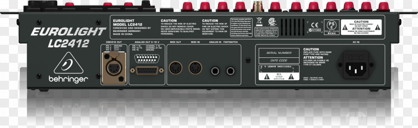 Behringer Eurolight LC2412 DMX512 Lighting Control Console PNG
