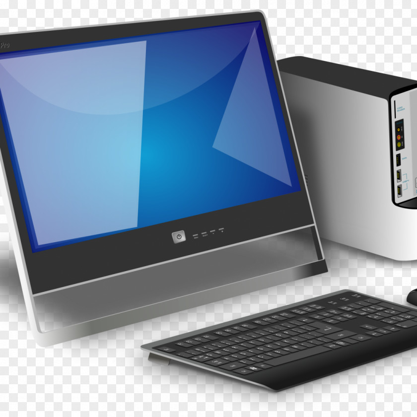 Office Desk Laptop Desktop Computers Personal Computer Clip Art PNG