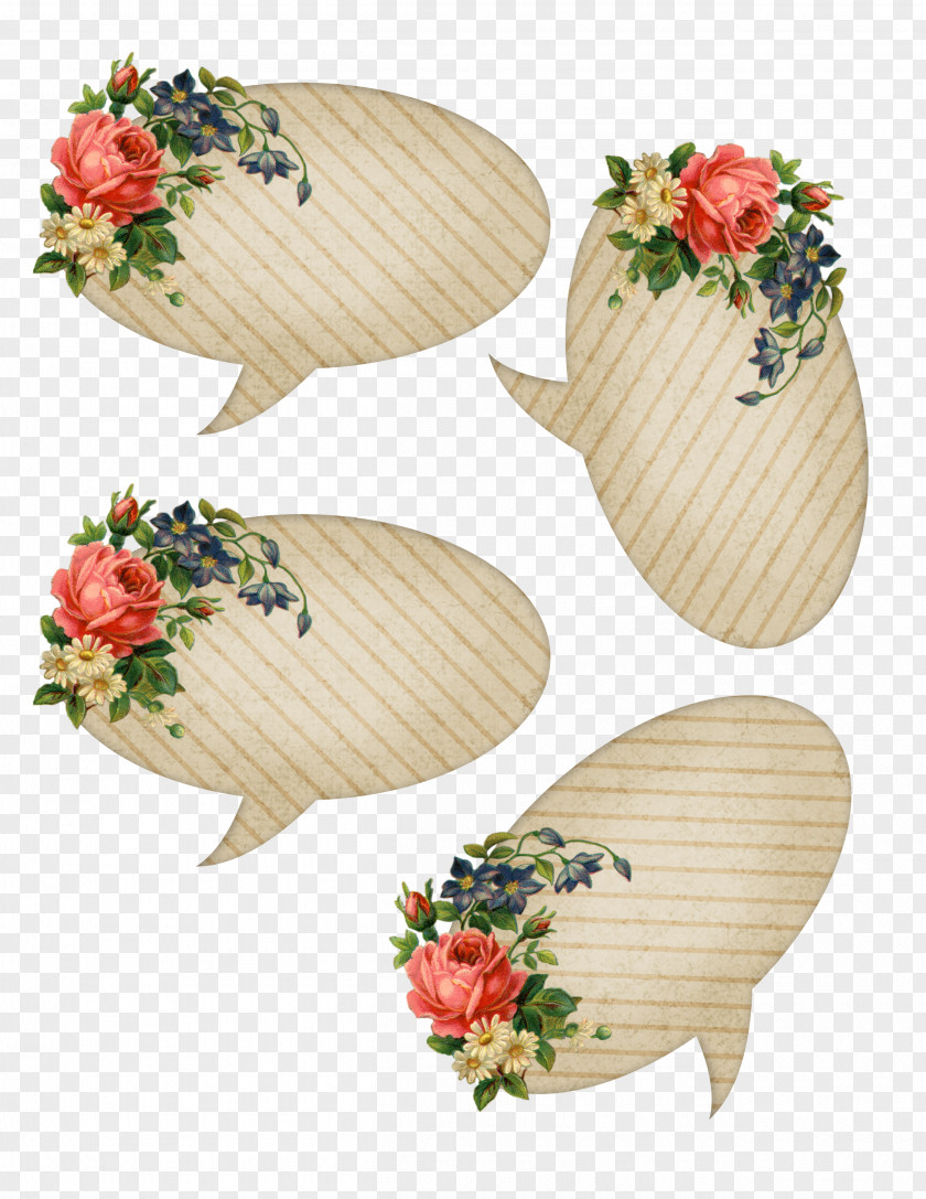 Speech Balloon Floral Design Drawing PNG